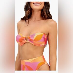 VIX Greta Ring Bandeau Bikini Top, Size Small, $126